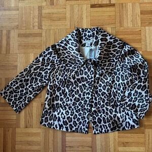 rare 2000s deadstock animal print babydoll style cropped jacket by cache